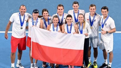 Reprezentacja Polski, po wygranej z Włochami 3:2 w Finale Miejskim Brisbane